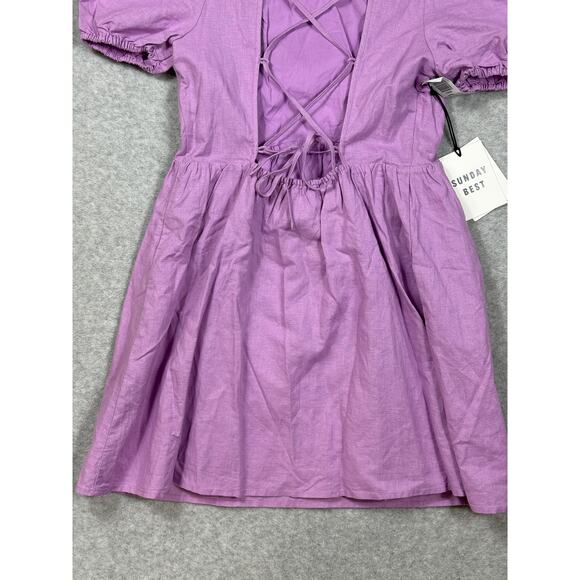 Sunday Best Womens Size 2XS Saida Mini Dress Linen Organic Cotton NWT - Picture 10 of 10